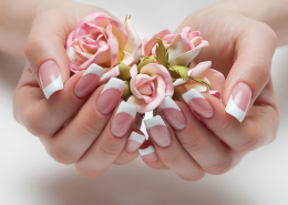 Bröllopsnaglar - fransk manikyr