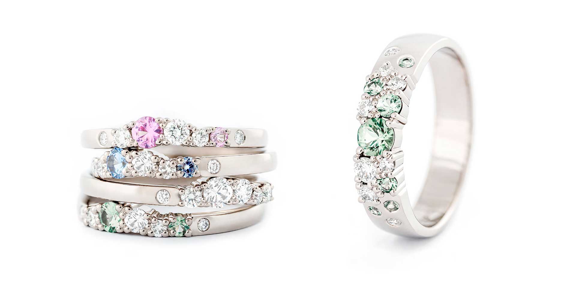 Keto Meadow ringar - design av Jussi Louesalmi - Au3 Goldsmiths