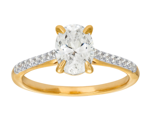 Ring med en oval IGI-certifierad labbodlad diamant - Albrekts Guld