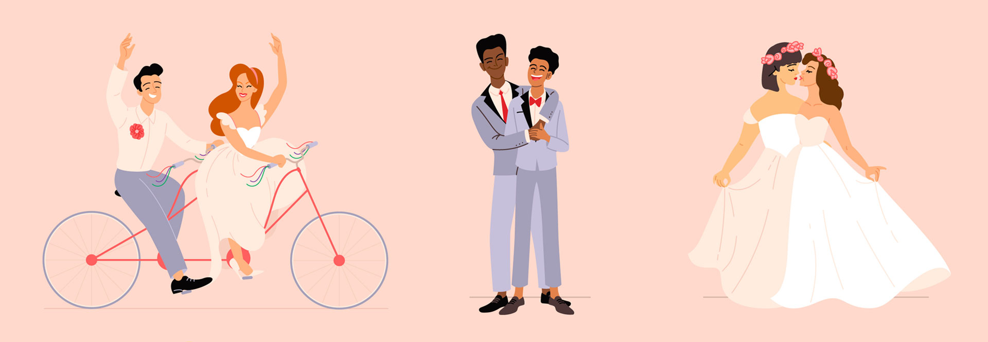 Brudpar - olika kön illustration: Freepik