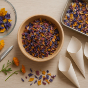 Gör konfetti av blomblad