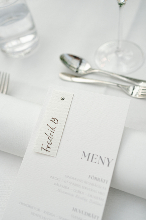 Placeringskort med meny